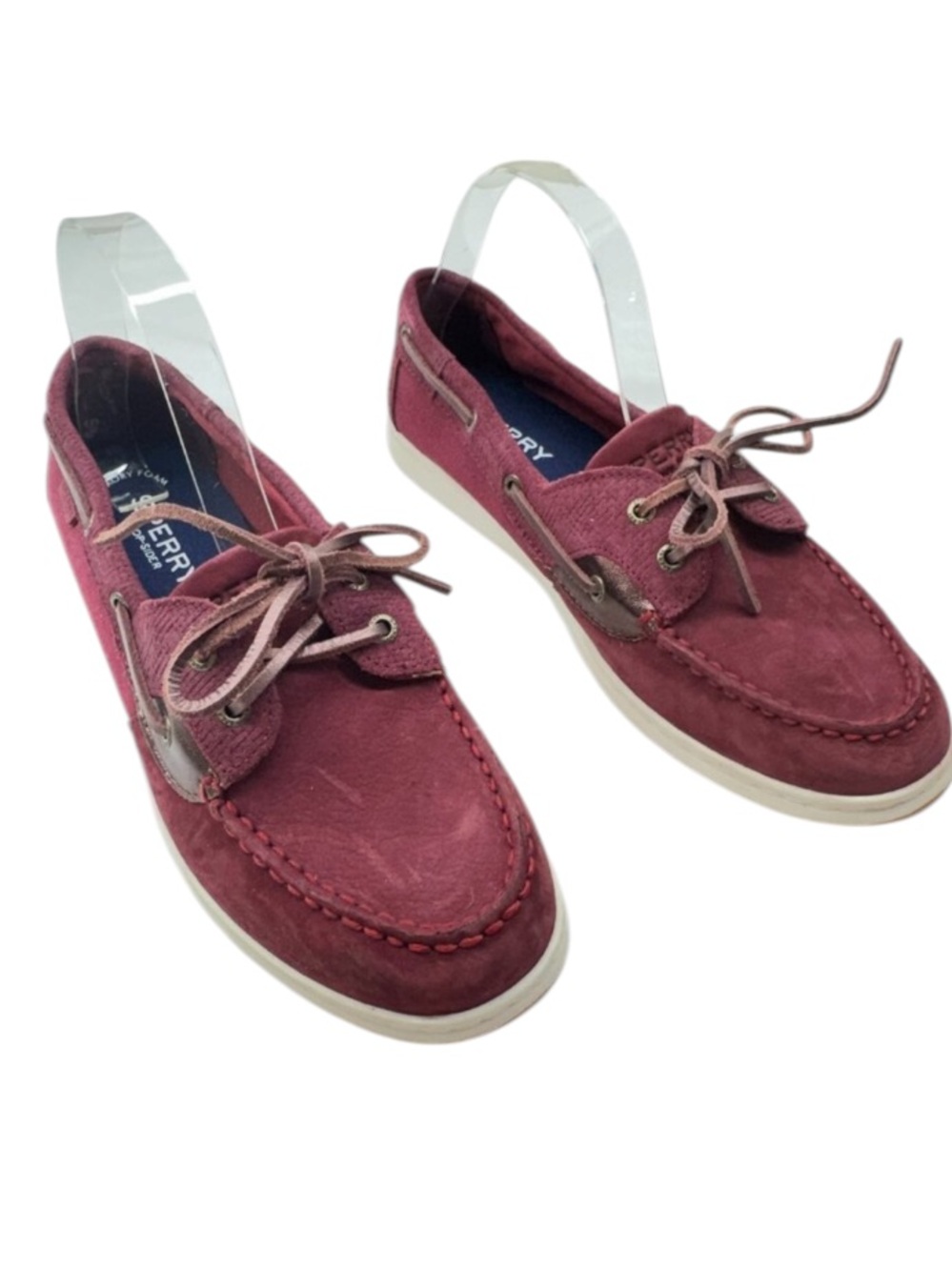 Sperry Top-Sider Nubuck Slip On Boat Shoes with Metallic Detail